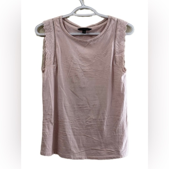 Women's Pink Lace Trim Top Banana Republic - Picture 1 of 4